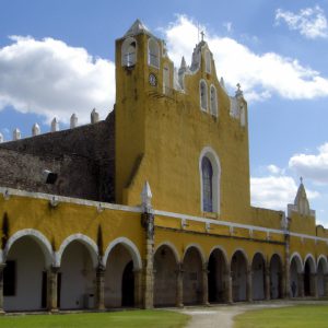 The atrium of the monastery in Izamal